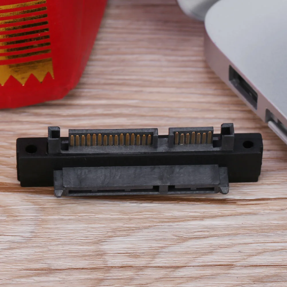 90 Degree 7+15Pin SATA Male to Female Port Adapter Card for SATA HDD SSD