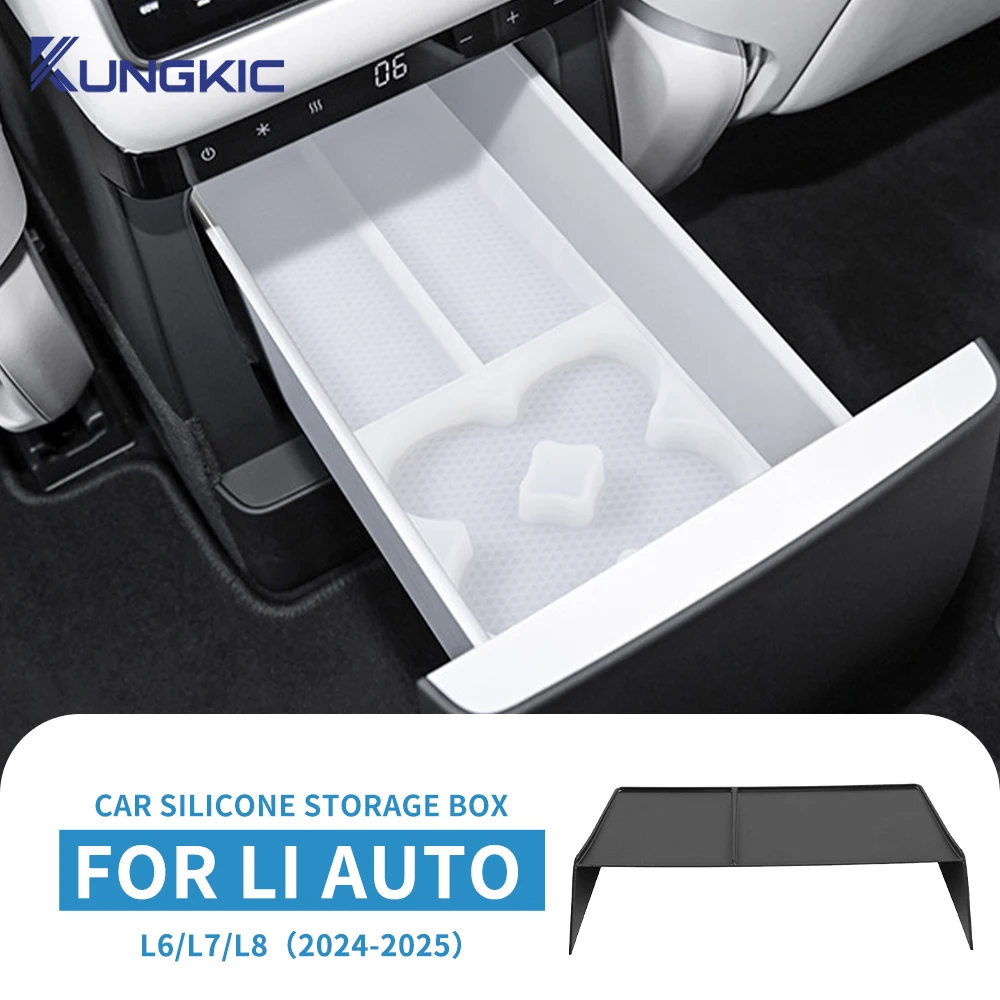 For Lixiang Li L6 L7 L8 2024 Restyling Car Silicone Refrigerator Storage Box Tray Auto Interior Storage Decoration Accessories