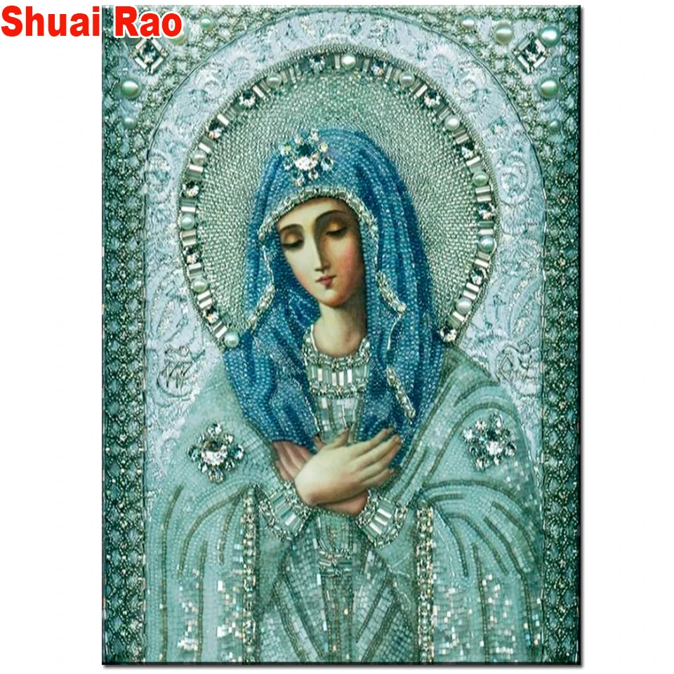 5D diy diamond painting Our Lady Painting Full Diamond mosaic cross stitch art portrait 3D religion Maria Angela pictures,