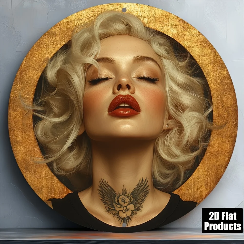 

Винтажный алюминиевый настенный художественный декор, 8x8 дюймов, круглый 2D плоский металлический настенный декор для дома, бара, кухни, кафе, офиса