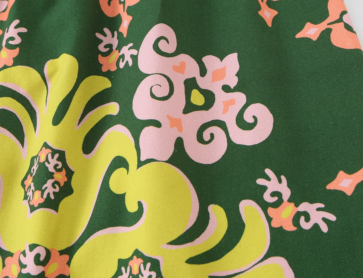 KONDALA Damen Schickes Boho-Set mit bedrucktem Hemd und Rock, Schleifenhemd, Midirock mit elastischem Bund, 2026 Frühherbst, schickes, elegantes Gartenparty-Set – Detail 17