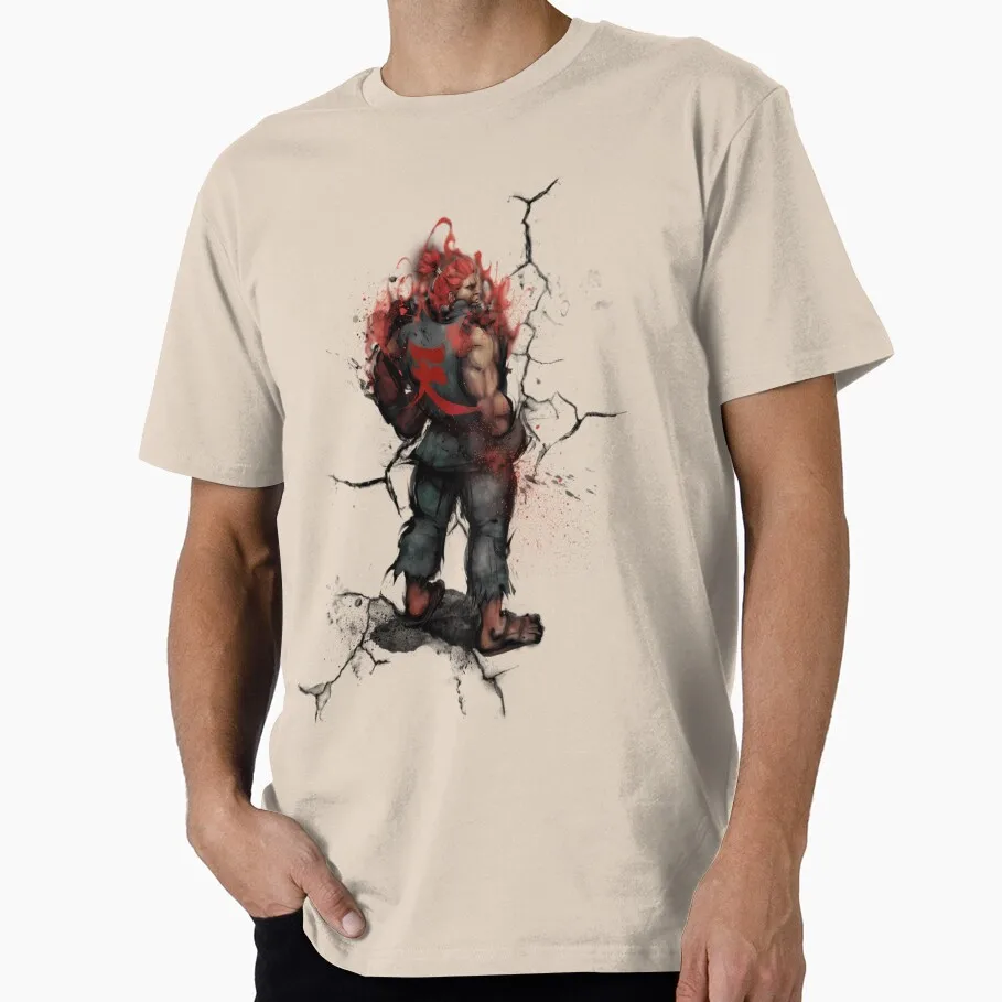 Akuma 0128 Street Fighter 80s Cartoon Combat Videogame Gift t shirt Retro Arcade game Graphic Tee Y2K Clothes All size Tops