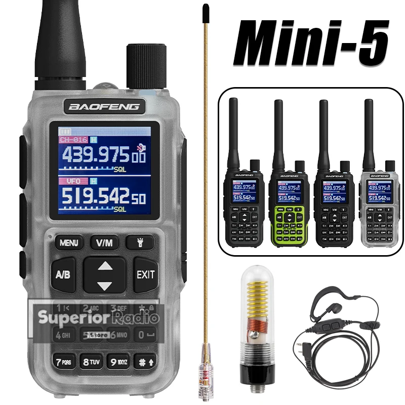Baofeng Mini-5 Walkie Talkie Multi Color Bluetooth APP Programming AM/FM NOAA TYPE-C Charging Upgrade UV-5R Mini Two Way Radio