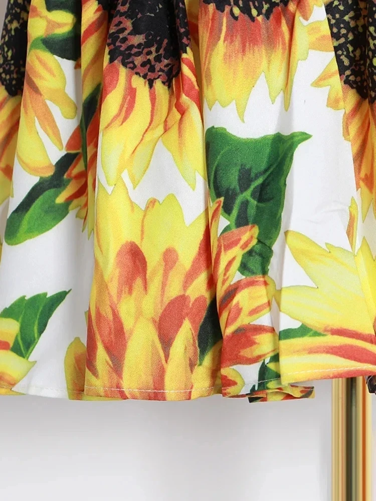 CHICEVER drukowanie hitowy kolor sukienka dla kobiet kwadratowy kołnierzyk Off ramię z krótkim rękawem wysokiej talii Mini sukienki damskie 2024 ubrania