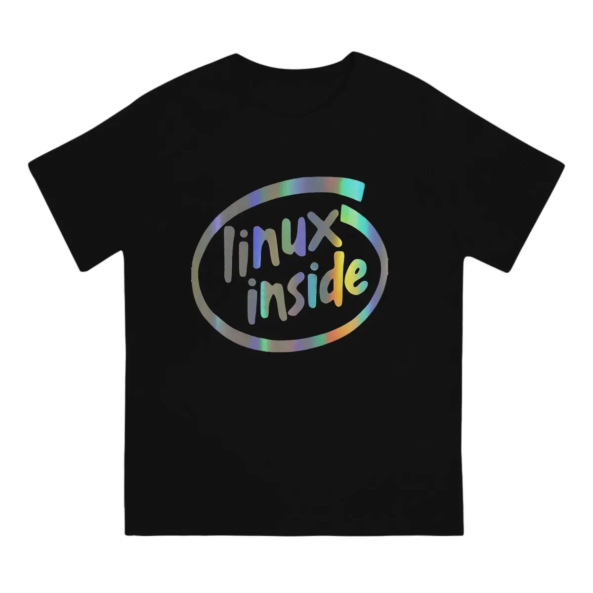 Linux Inside Men T Shirt Linux Funny Tees Short Sleeve Crew Neck T-Shirts 100% Cotton 4XL 5XL Tops