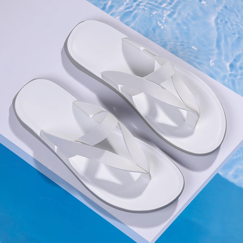 YUYIN Men Slippers Outside Indoor Beach Style Non-slip Soft Light Summer Fashion Casual Sandals Flat with Plus Size 47 48