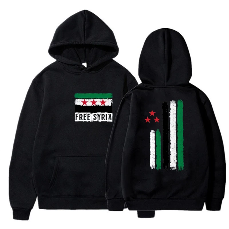 Free Syria Oversized Hoodie,Winter,Syrian Flag Sweatshirt,Unisex, Middle East Traveler,Harajuku Tops,Hip Hop Streetwear,Unisex