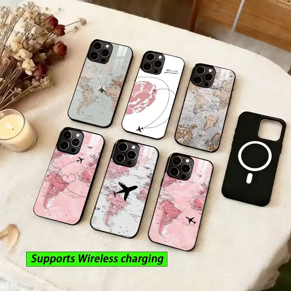 

A-Aircraft Flight Path-Planning Phone Case For iPhone Magnetic 15,16,17,14,13,12,11 Plus,Pro with Wireless Charging