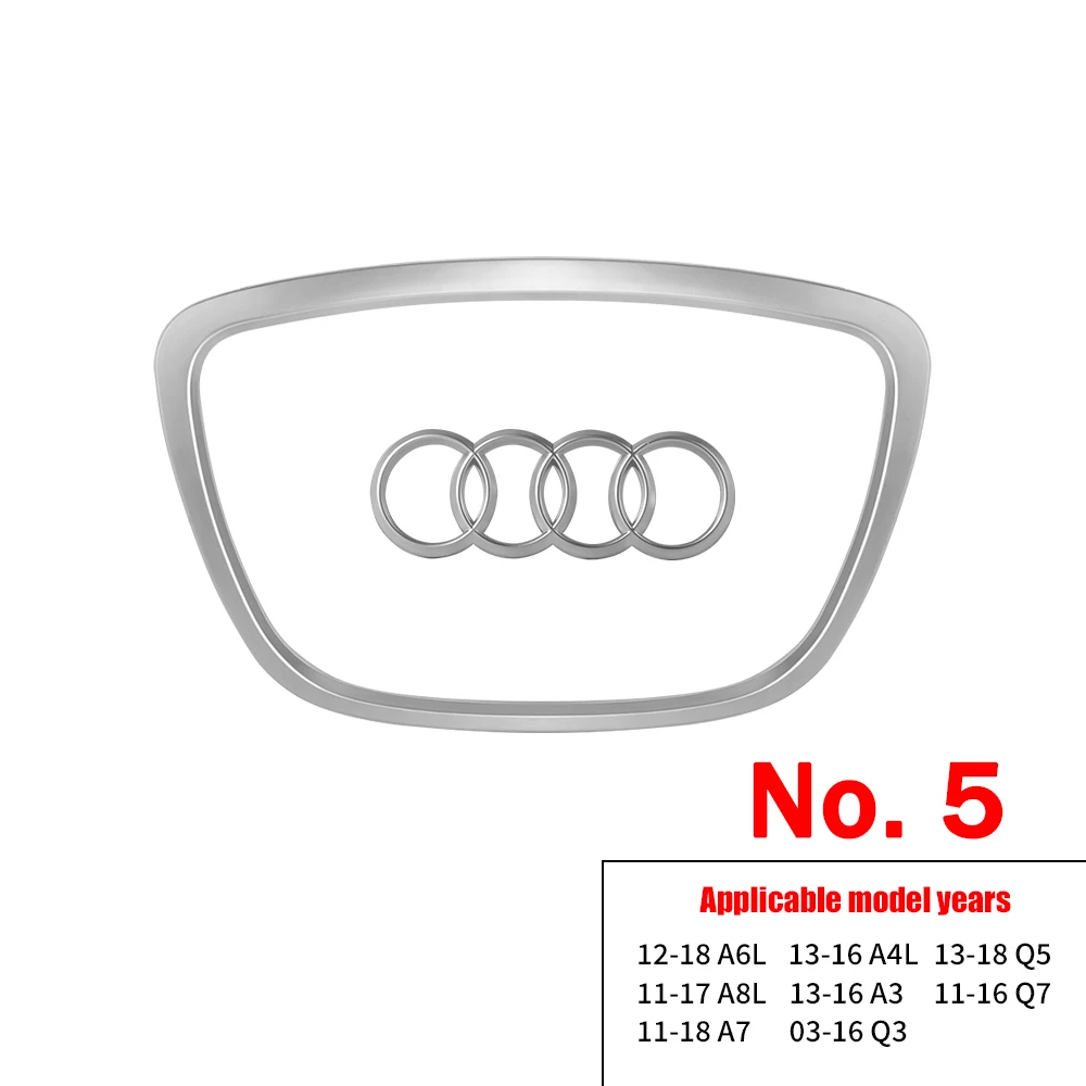 Auto-Styling Lenkrad-Mittelkappen Zierleisten Zubehör Logo für AUDI A6L Q7 Q3 Q5L Q8 A7L Q6 E-TRON SQ5 Q5 A7 A5 A3 A4L A8L A8