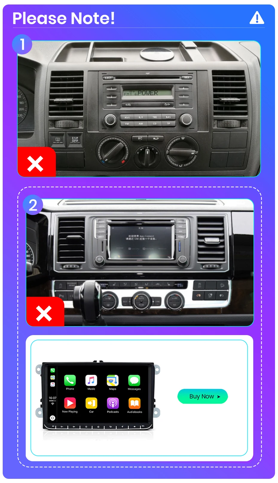 Junsun Android Autoradio 360 ° Panoramakamera für Volkswagen Multivan T5 2003-2015 Wireless CarPlay Bildschirm Android Auto Stereo GPS RDS BT DAB+ – Detail 3