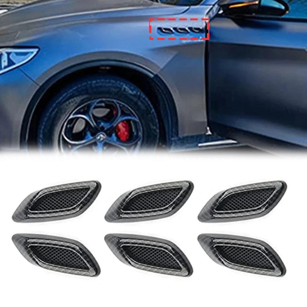 

6Pcs Universal Car Fender Trim Decorative Intake Auto Air Flow Bumper Side Vent Decal Scoop Hood Spolier Door Exterior Sticker