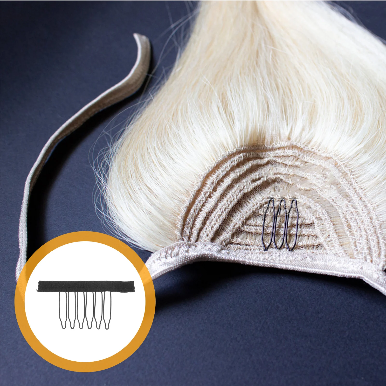 

12 шт., модный зажим-расческа, усиленный металлический зажим с 6 зубьями для кружевных париков, прочный аксессуар для волос для ежедневного использования, черный