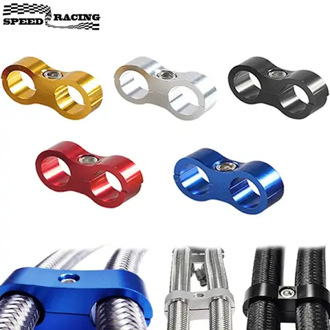 Bilashmart Universal AN4 AN6 AN8 AN10 Billet Oil Fuel Water Hose Tube Seprator Divider Clamp aluminum line separator Kit