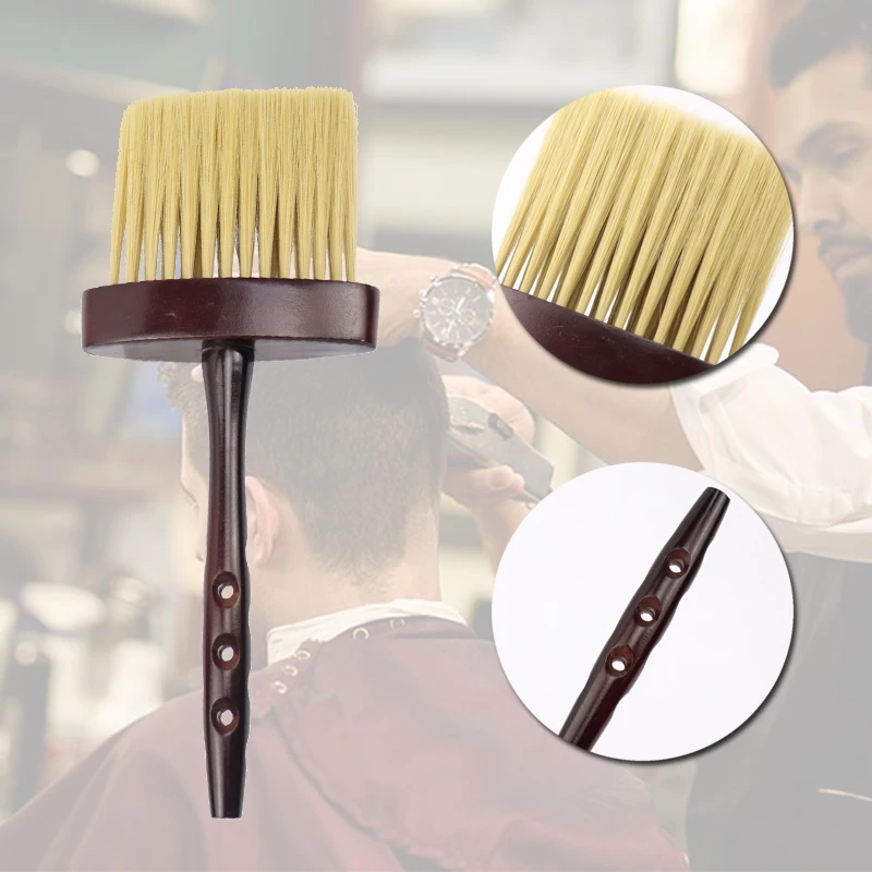 1 professional ultra soft cork long handle neck and face dust removal cleaning brush, salon hairstyle tool brush image 3