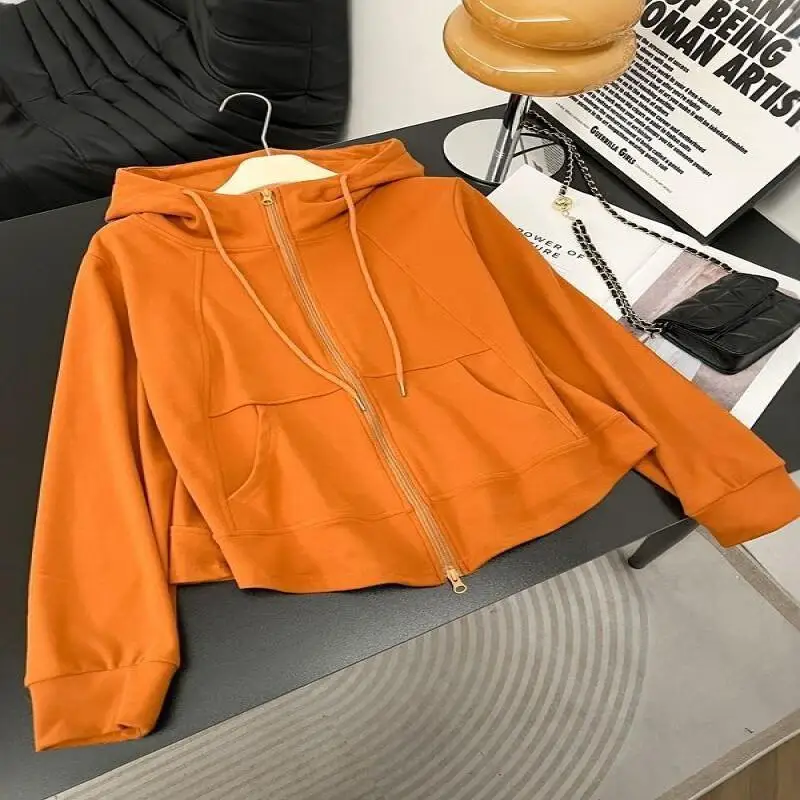 

Женская толстовка с двойной молнией и капюшоном, флисовая, больших размеров, утягивающая, осенне-зимняя, 2025, новый стиль, модная, трендовая, топ