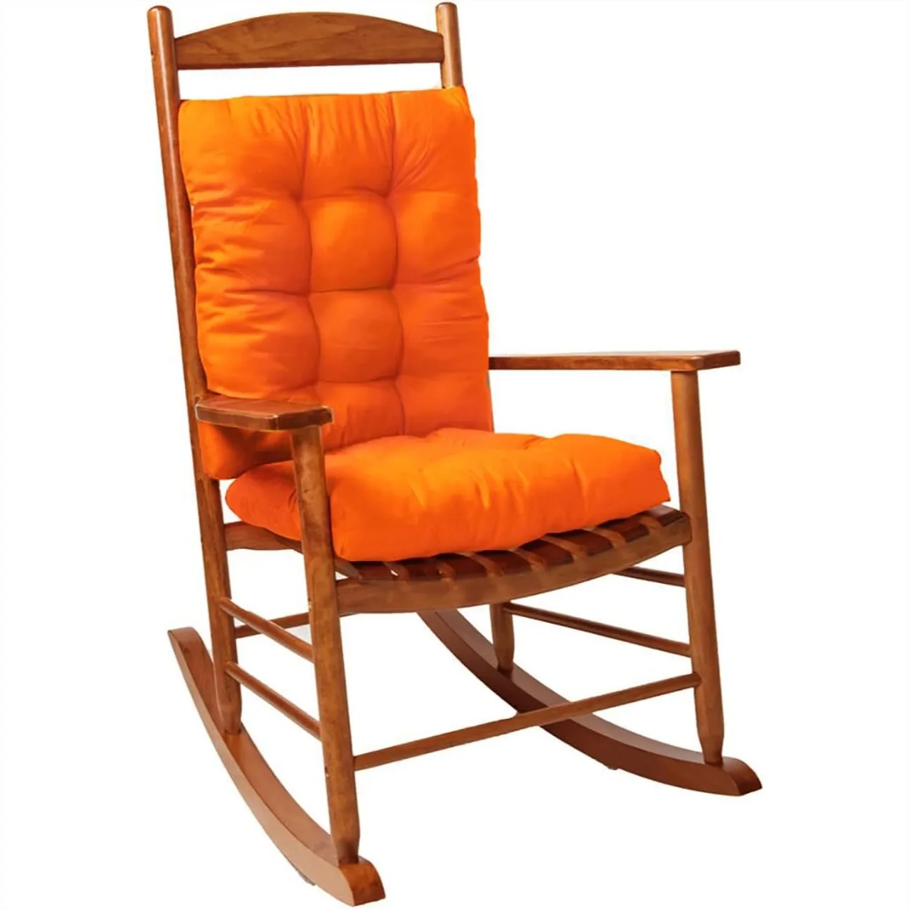 

Patio Seat Cushion Set Of 1, Tufted Rocking Chair Cushion Pad For Indoor Outdoor Furniture, Orange