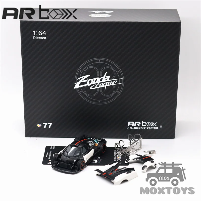 AR Box 1:64 Zonda Cinque Coupe 2009 Bianco Benny White Diecast Model Car