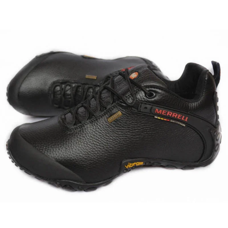 Merrell oryginalny odkryty mężczyźni kobiety prawdziwej skóry Camping sportowe obuwie turystyczne czarny Unisex alpinista wspinaczka trampki 36-46