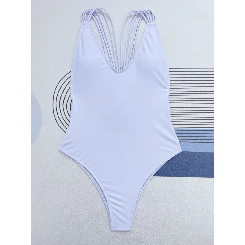 New Solid Color Sexy Bikini Fan Strap Swimsuit SwimwearLG142