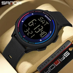 SANDA 6158 Men LED Digital Military Watch Man Sports Watches Outdoor 5Bar Waterproof Wristwatches Male Clock Relogio Masculino