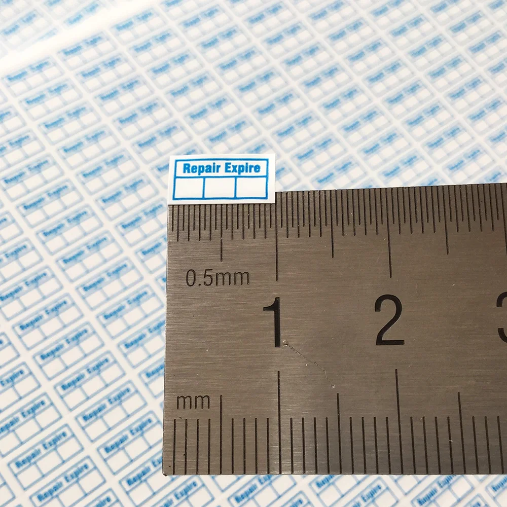 400pcs10x5mm Reparatie Verlangen Schrijven Datum Garantie Leegte Sticker Broos Papier Sabotage Evident Verwijdering Proof Seal Open Forbbiden Tag