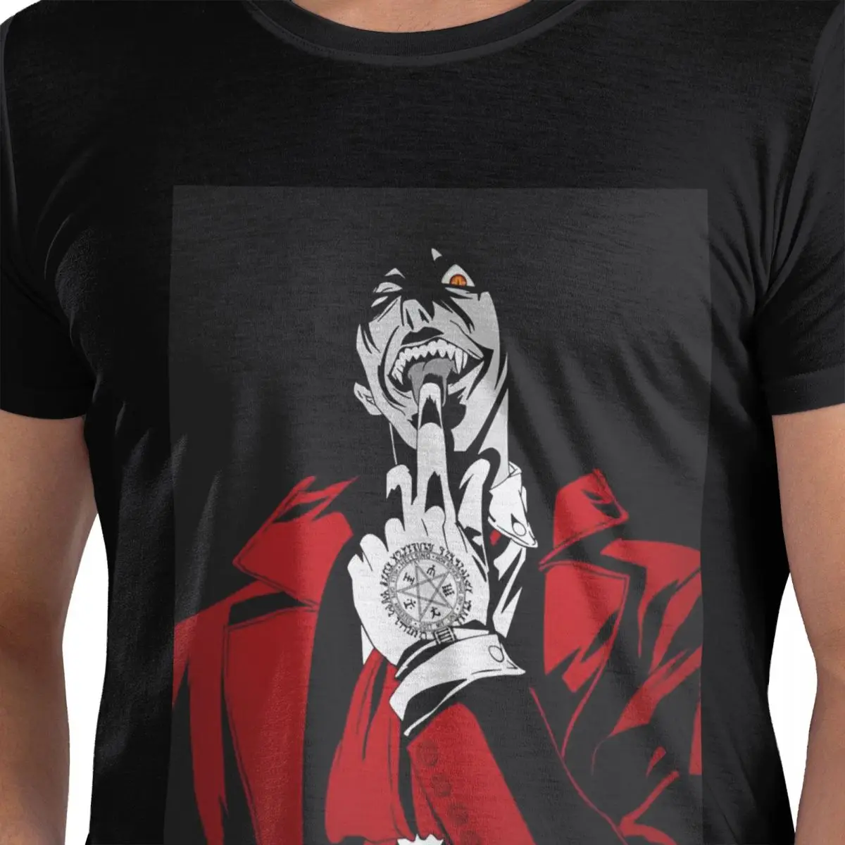 

Alucard Hellsing Manga футболка из 100% хлопка мужские футболки большого размера мужские с круглым вырезом с коротким рукавом S-6XL