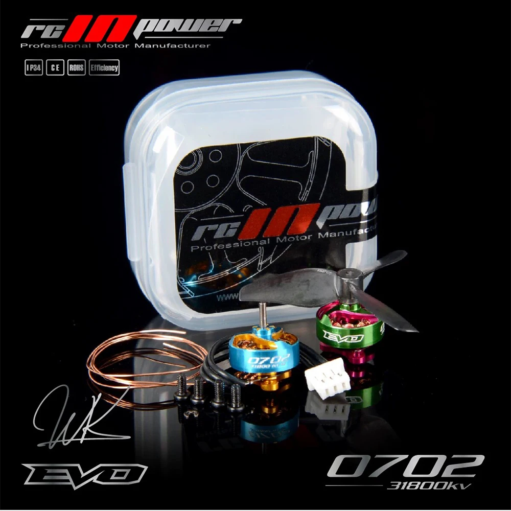 RCinpower EVO 0702 Brushless Motor for Indoor Racing Freestyle FPV Tiny Drone 65mm 31800KV 33800KV Options - Racing Drone Parts