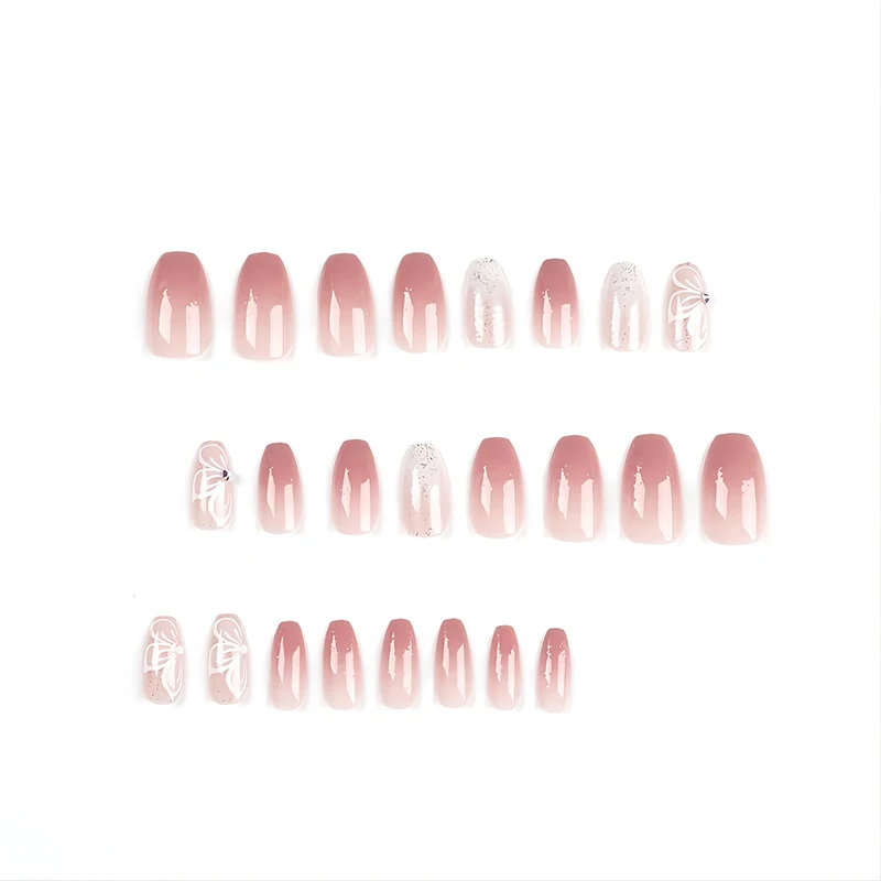 素晴らしいネイルアートのためのグラデーションのきらびやかなスパンコールが付いた24個の長持ちするバタフライラインストーンのネイルステッカー