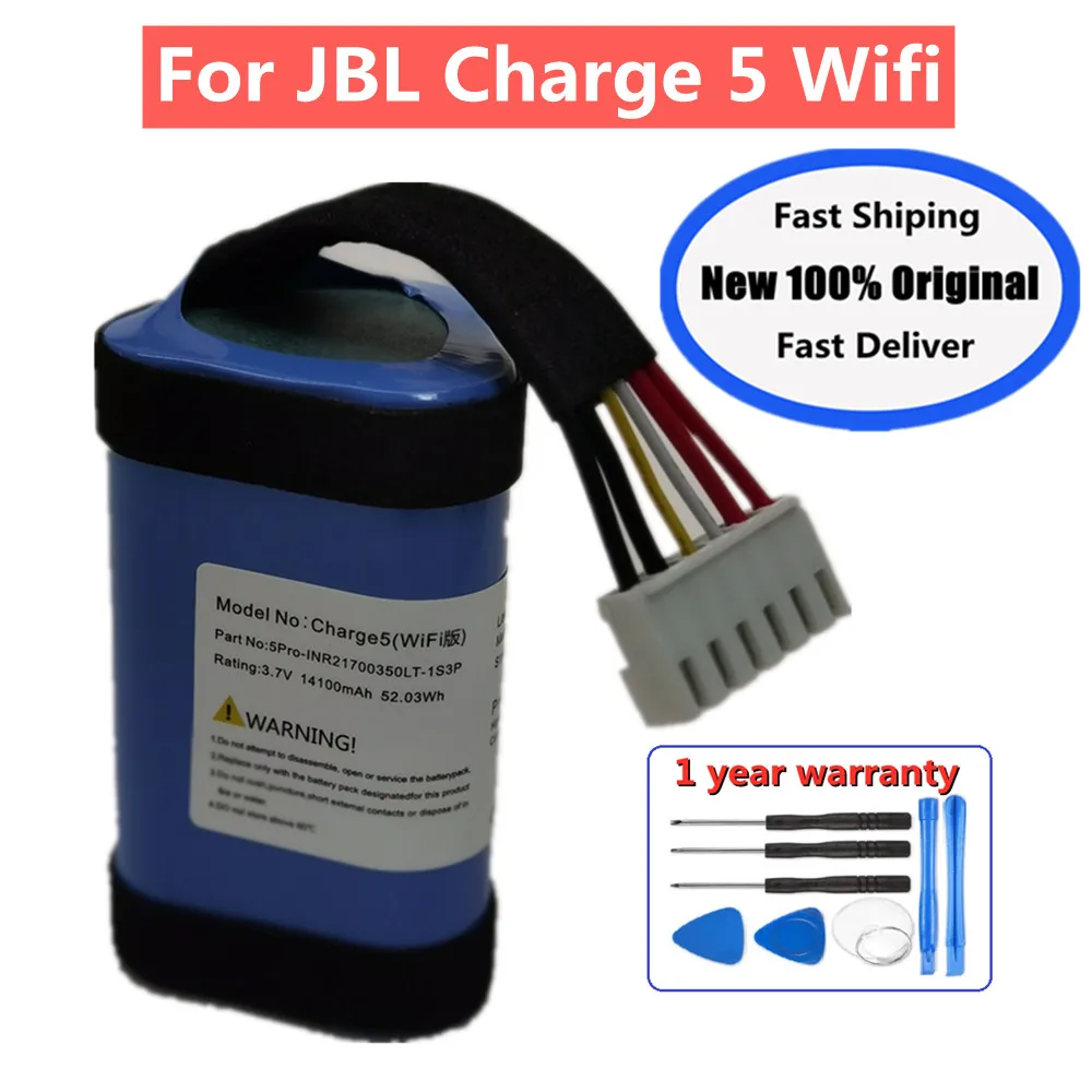 

Аккумулятор большой емкости 14100 мАч для JBL Charge 5 аккумуляторов Wi-Fi Быстрая доставка
