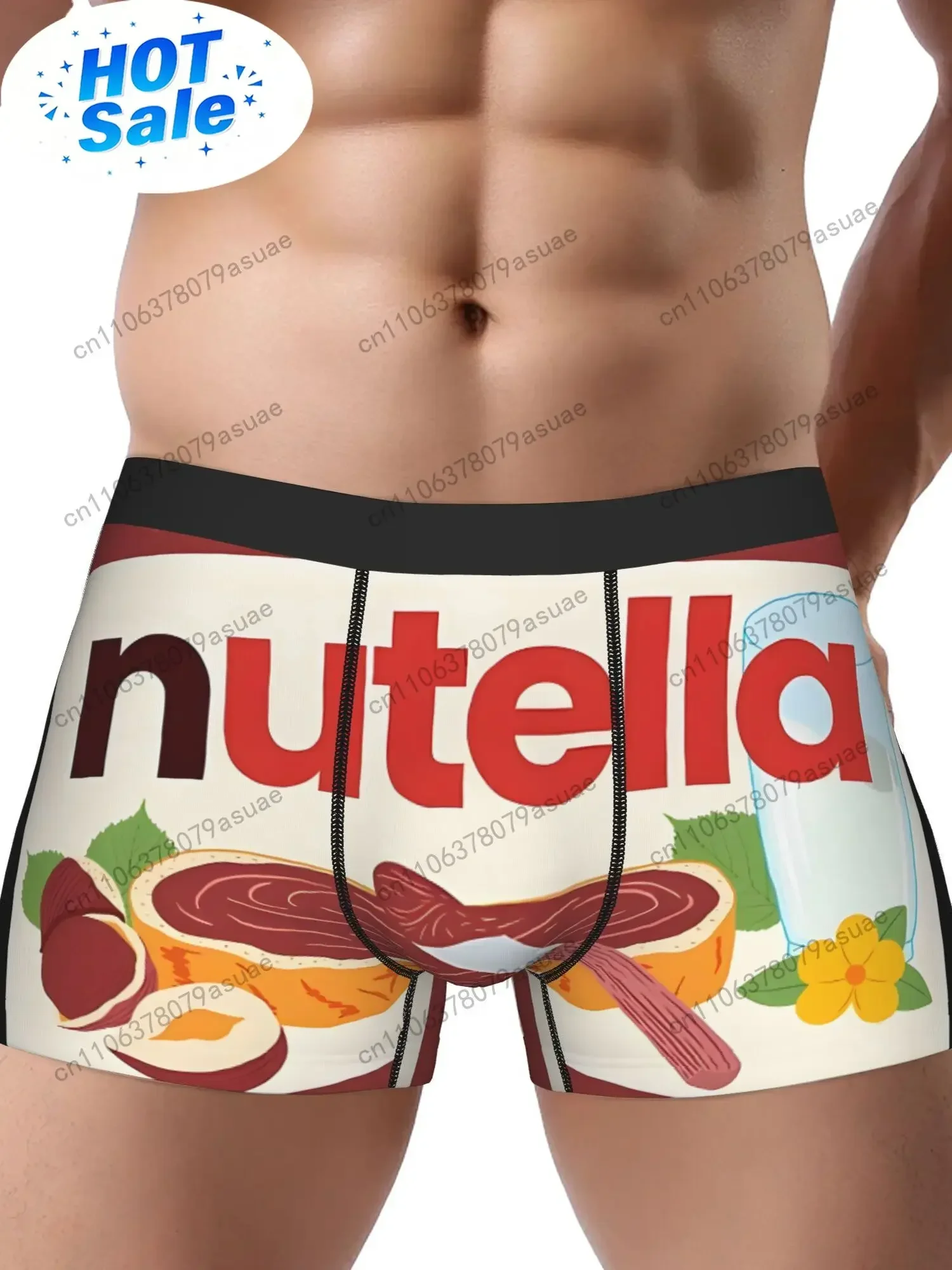 Chocolate Hazelnut Spread Unique Underwear Design Comfortable Men's Boxer Briefs Machine Washable