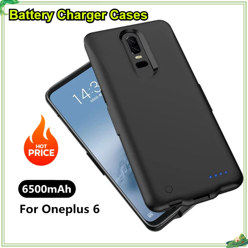 

6500mAh External Battery Charger Cases for OnePlus 6T Power Case Portable Charger Power Bank Cover for Oneplus 6 Charging Case