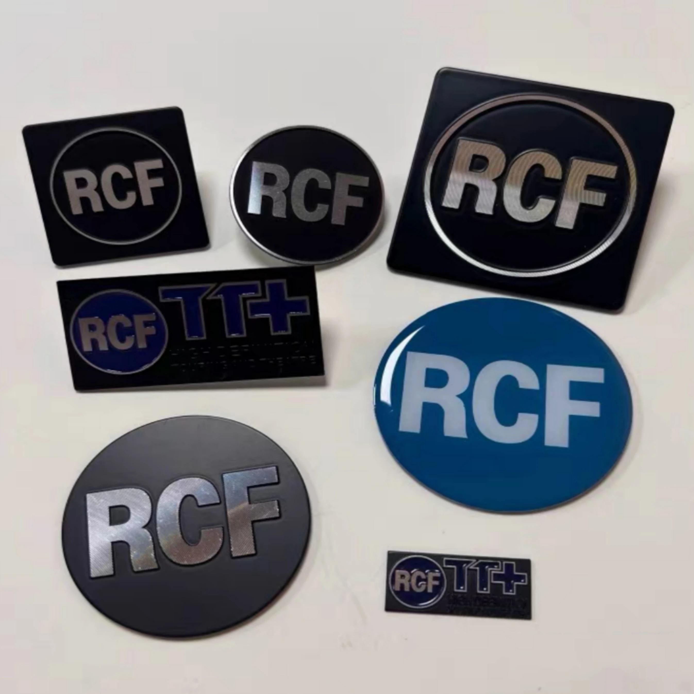 2/5/10/20pcs RCF Speakers High-Quality Emblem Logo 3D Metal Hi-Fi Car Audio Stereo Speaker Badge Car Styling Accessories For RCF