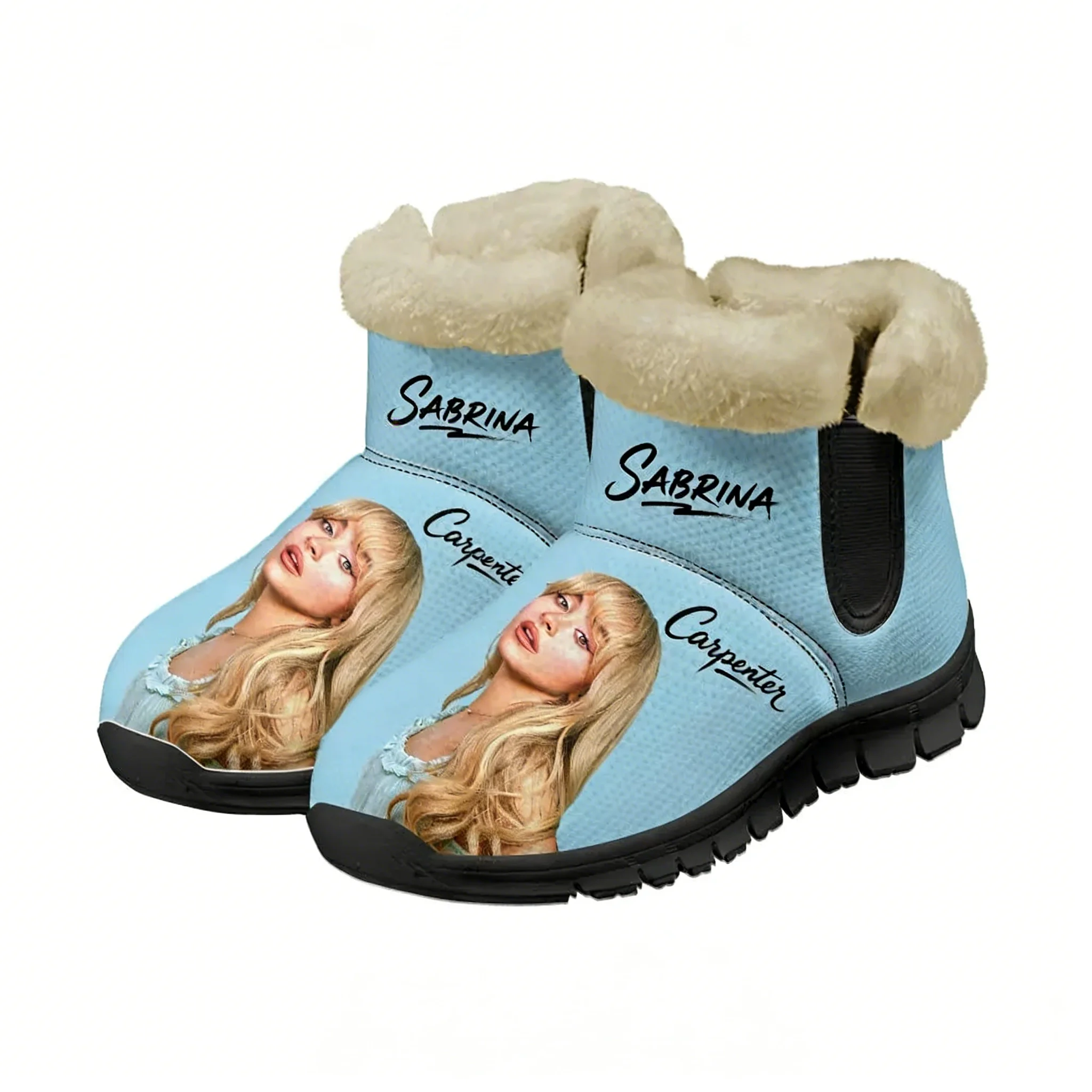 

Sabrina Carpenter Plush Shoes Boots Mens Womens Keep Warm Sneakers Pop Singer Boot Casual Couple Sports Customized Sneaker Black