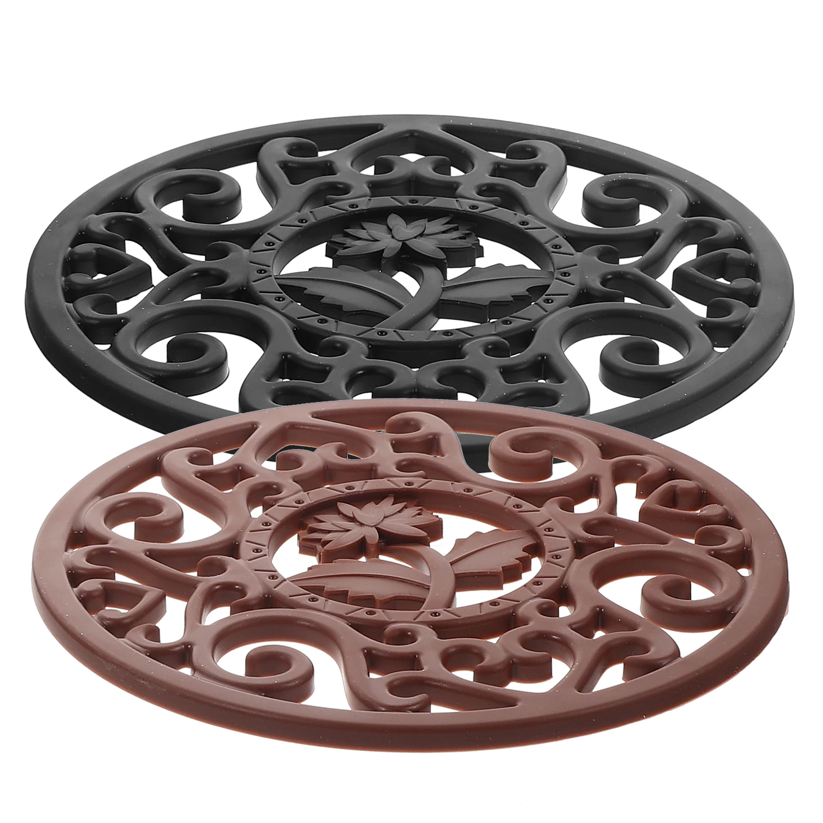 

2pcs Silicone Pot Trivets Heat Resistant Kitchen Cooking Mats Insulating Hot Pan Pad Practical Daily Life Countertop Protection