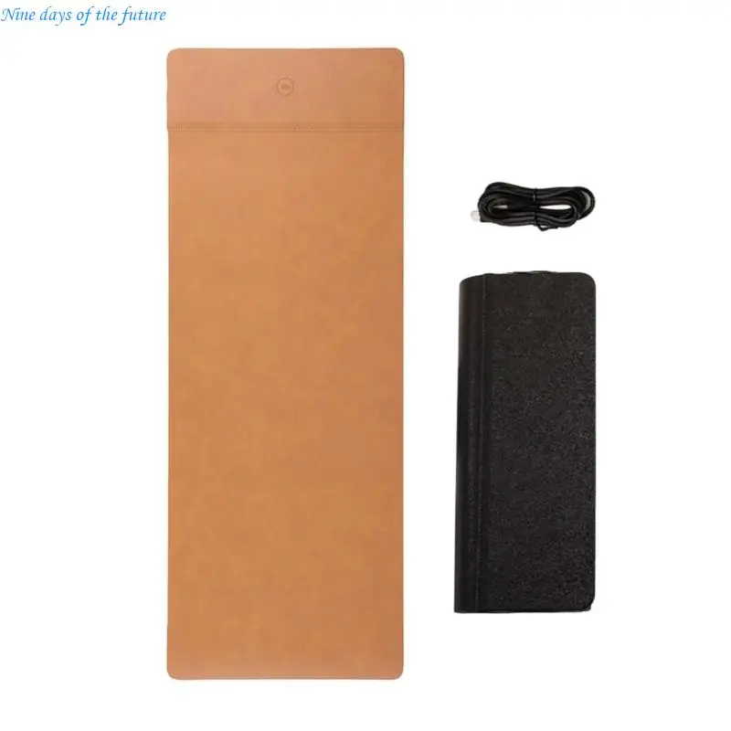 Multipurpose PU Leather Mouse Mats With 15W Fast Speed Charging Station And Grip Base For Home Office Setups E65A