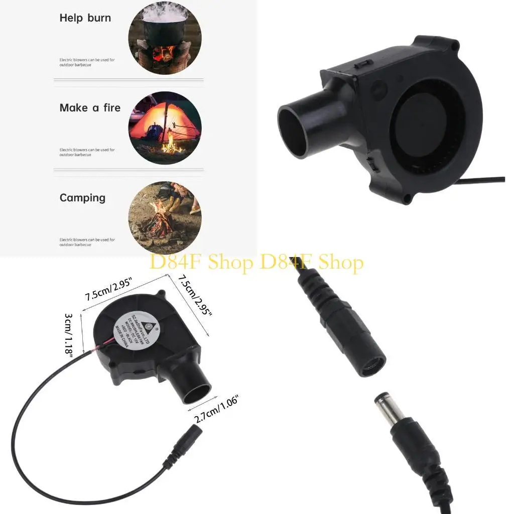 

D84F Вентилятор для барбекю с вилкой США, вентилятор для барбекю, 12 В, большой поток воздуха, 110 В, 220 В, вентилятор для с от