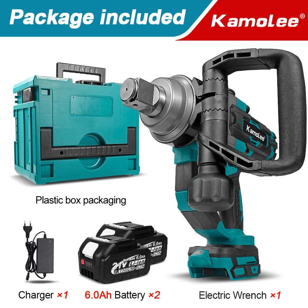 Kamolee 5000 N.M koppel 1 inch borstelloze elektrische slagmoersleutel lithium-ionbatterij voor 18V 21V batterij