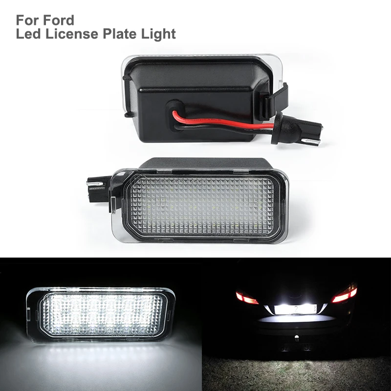 6000K White LED License Plate Lights Lamps For Ford C-MAX Focus DYB 2010 Fiesta JA8 Kuga 2008 #5105886