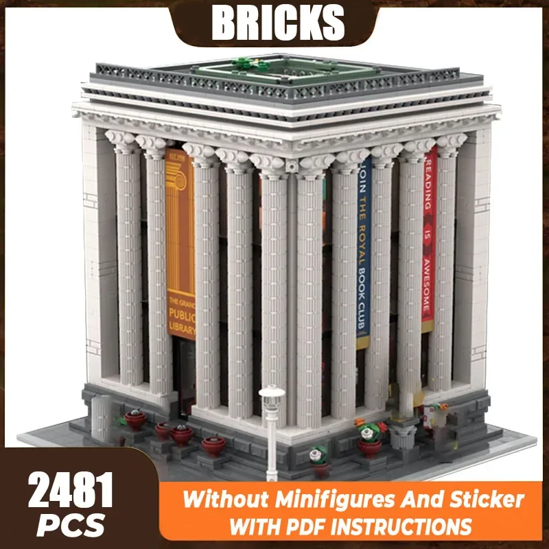 Moc Building Bricks Street View Model Public Library Technology Modular Blocks Holiday Gifts Toys For Children DIY Sets Assembly