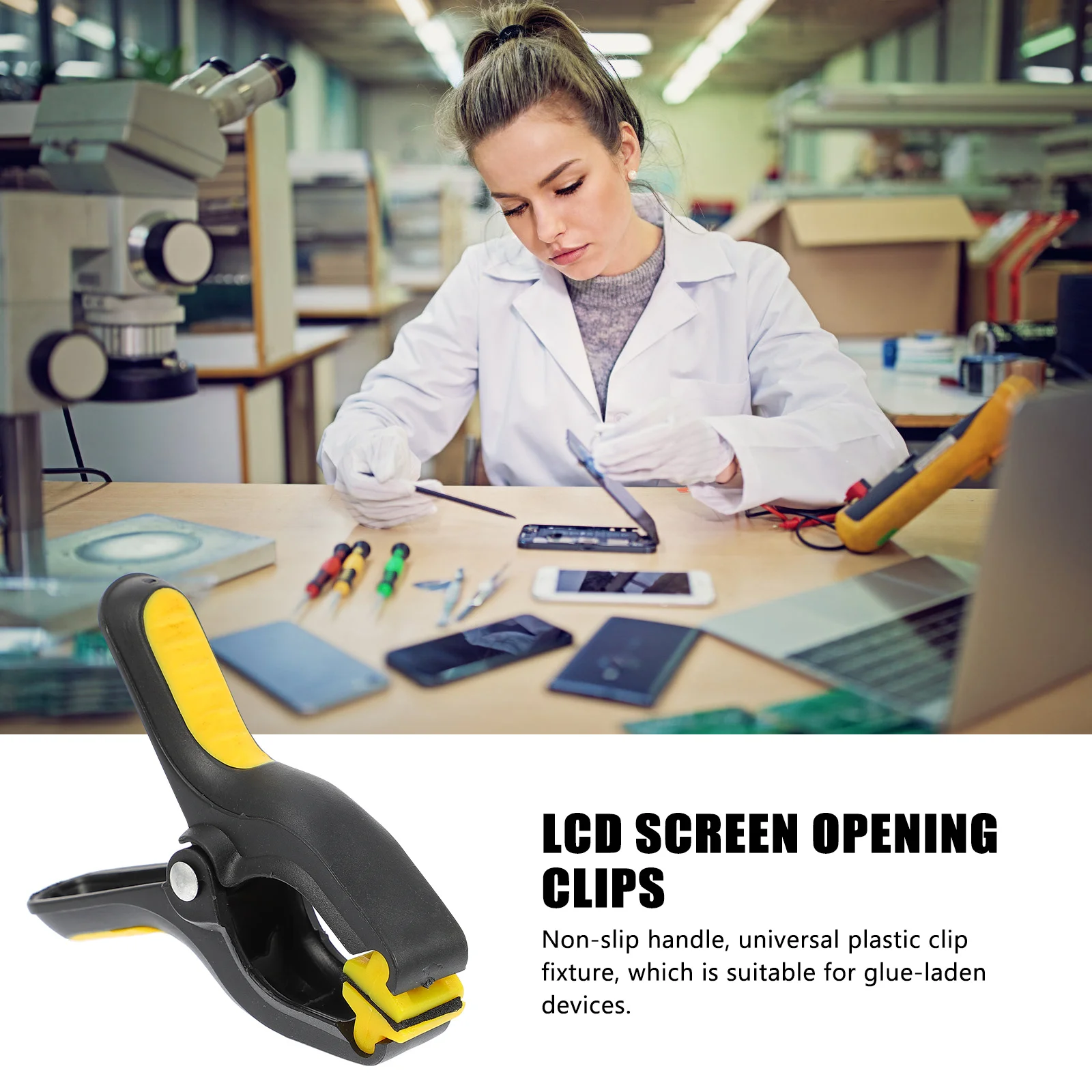

4pcs Plastic Clips Fixture Lcd Screen Fastening Clamps Non-Slip Handle Repair Tool Suction Cups Smartphone Screen Replacement