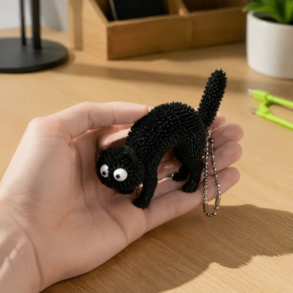 3D-gedruckter 3D-Schlüsselanhänger, stereo-taktiles, leichtes Fidget-Griff-Objekt, kompakte, stachelige Dekompressions-Hängefigur, für Katzenliebhaber – Detail 9