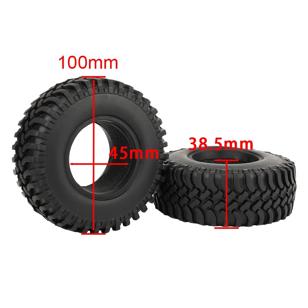 1/2/4PCS 1.9 inch 100mm Rubber Tires With Foam Inserts for 1:10 RC Rock Crawler Axial SCX10 D90 D110 Tamiya CC01 1.9 Inch Tyres