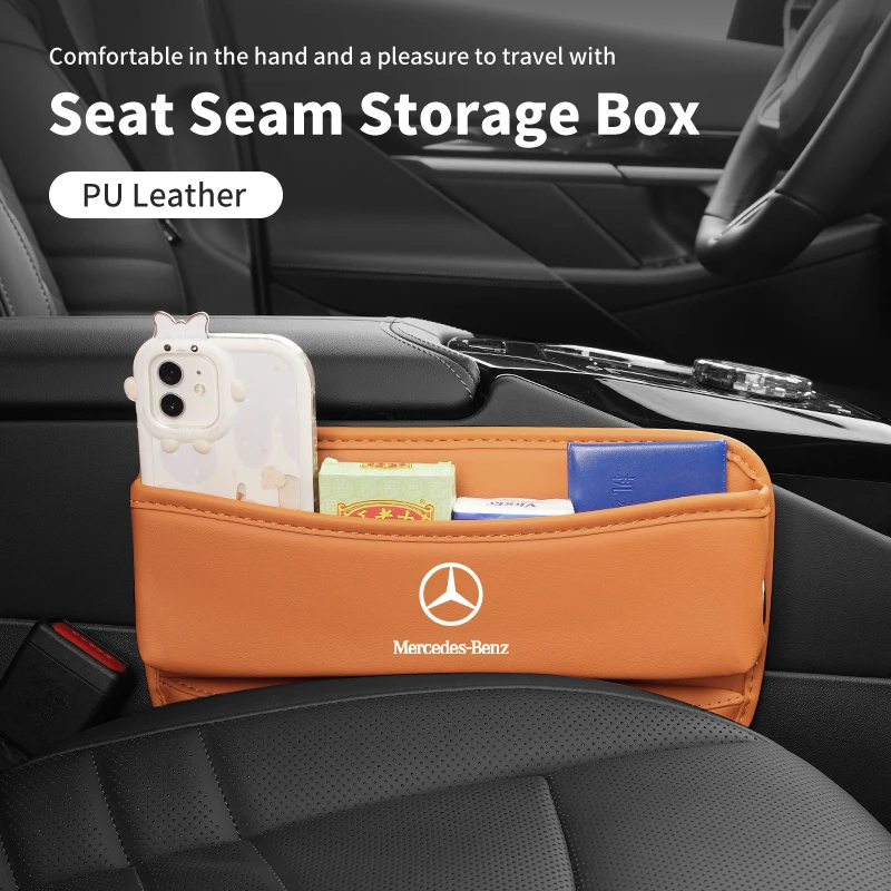 Car Seat Gap Organizer Console Side Crevice Storage Box For Mercedes Benz AMG W204 W205 W203 W211 W212 W213 W201 W210 W126 W124