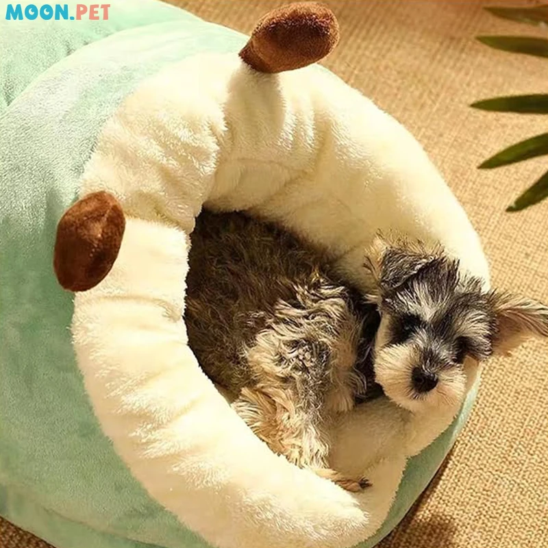 Pet Kennel Dog Cat House Semi-enclosed Winter Warm Thickened Slippers Cats Cushion Sleeping Bag Soft Washable Pet Supplies