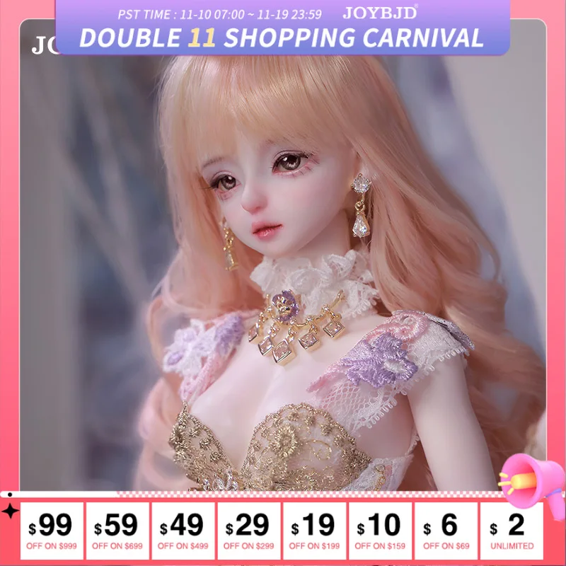 

Шарнирная кукла Joybjd 1/4 Euterpe, полный комплект с гранатом, мессенджер весенней фантазии, фиолетовая романтическая кукла дворцового стиля