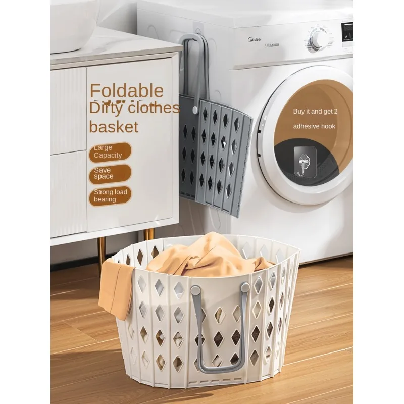 

Dirty laundry storage basket folding dirty clothes basket wall hanging bathroom toilet clothes artifact laundry basket household