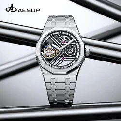 AESOP Gradient Men's Strong Night Glow Manual Tourbillon Mechanical Watch Fashion Business Advanced Simple Waterproof Watch