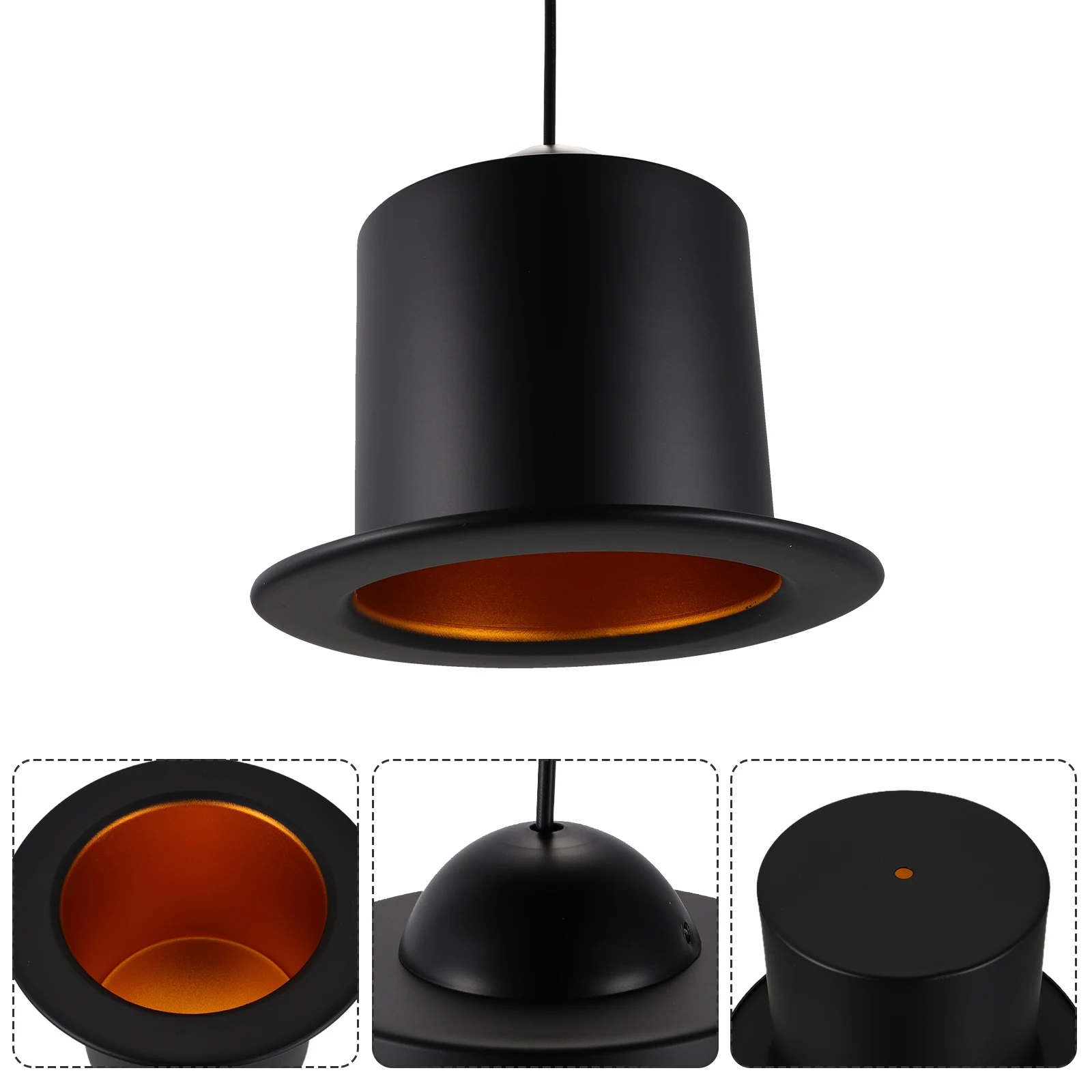 

Hat Shaped Aluminum Ceiling Light Black Gold Pendant Lamp for Home Bar Restaurant Vintage Creative Indoor Hanging Lamp Simple