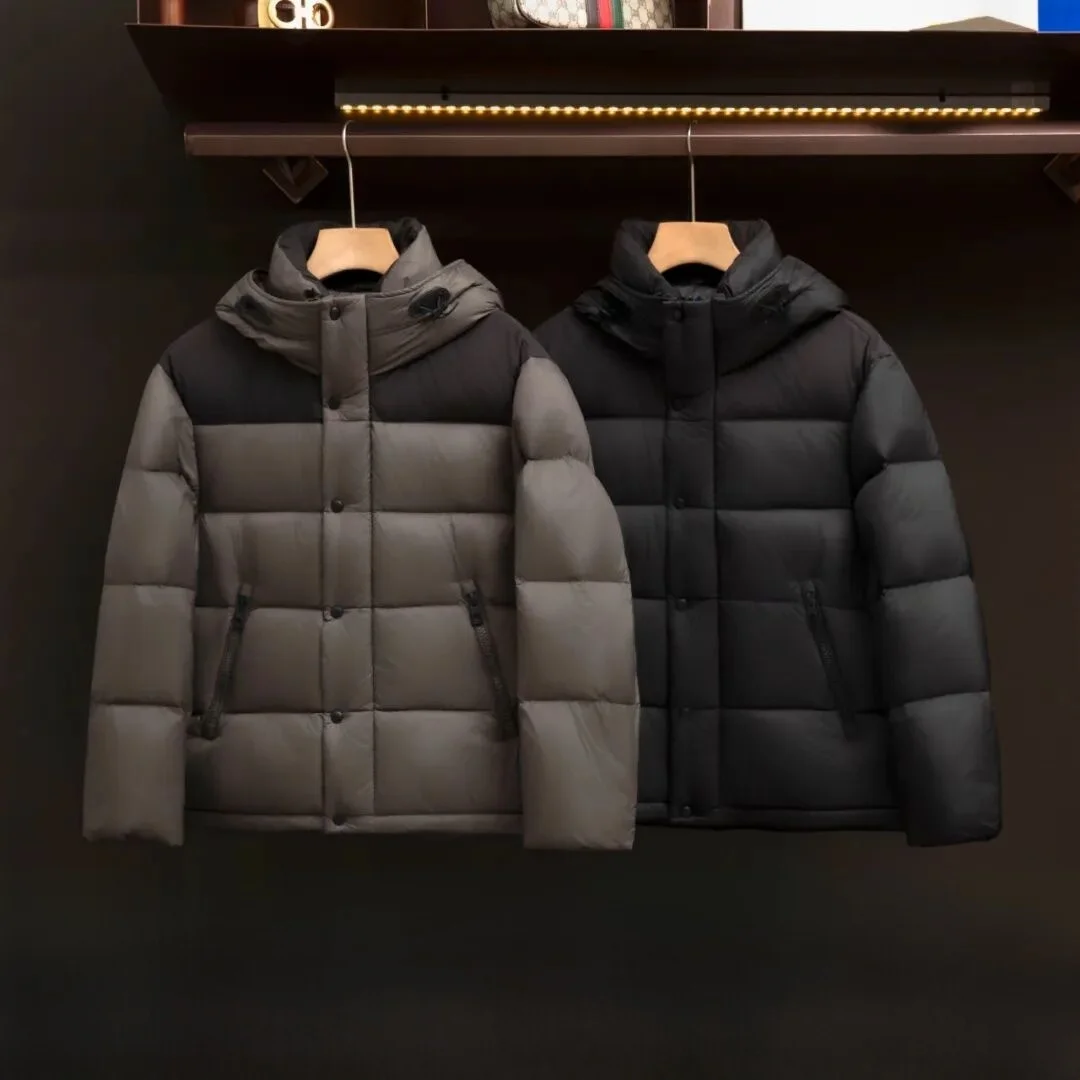 

Men's Winter Thiened down Jaet Windproof Waterproof Warm Du Feather White Padded Coat Casual Sle Long Sve Regular Fit