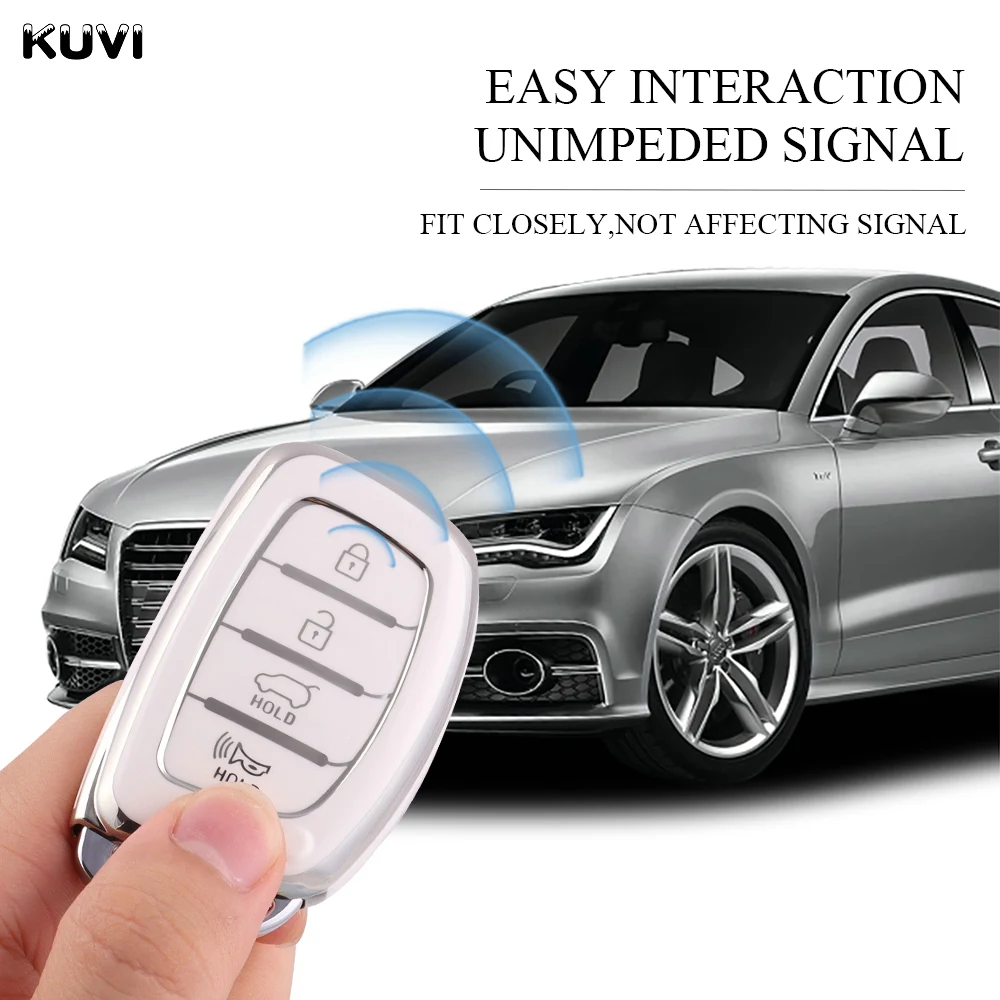 3 4 Button TPU Car Smart Key Case Cover For Hyundai Tucson Santa Fe Rena Sonata Elantra Creta Ix35 Ix45 I10 I30 I40 Accessories